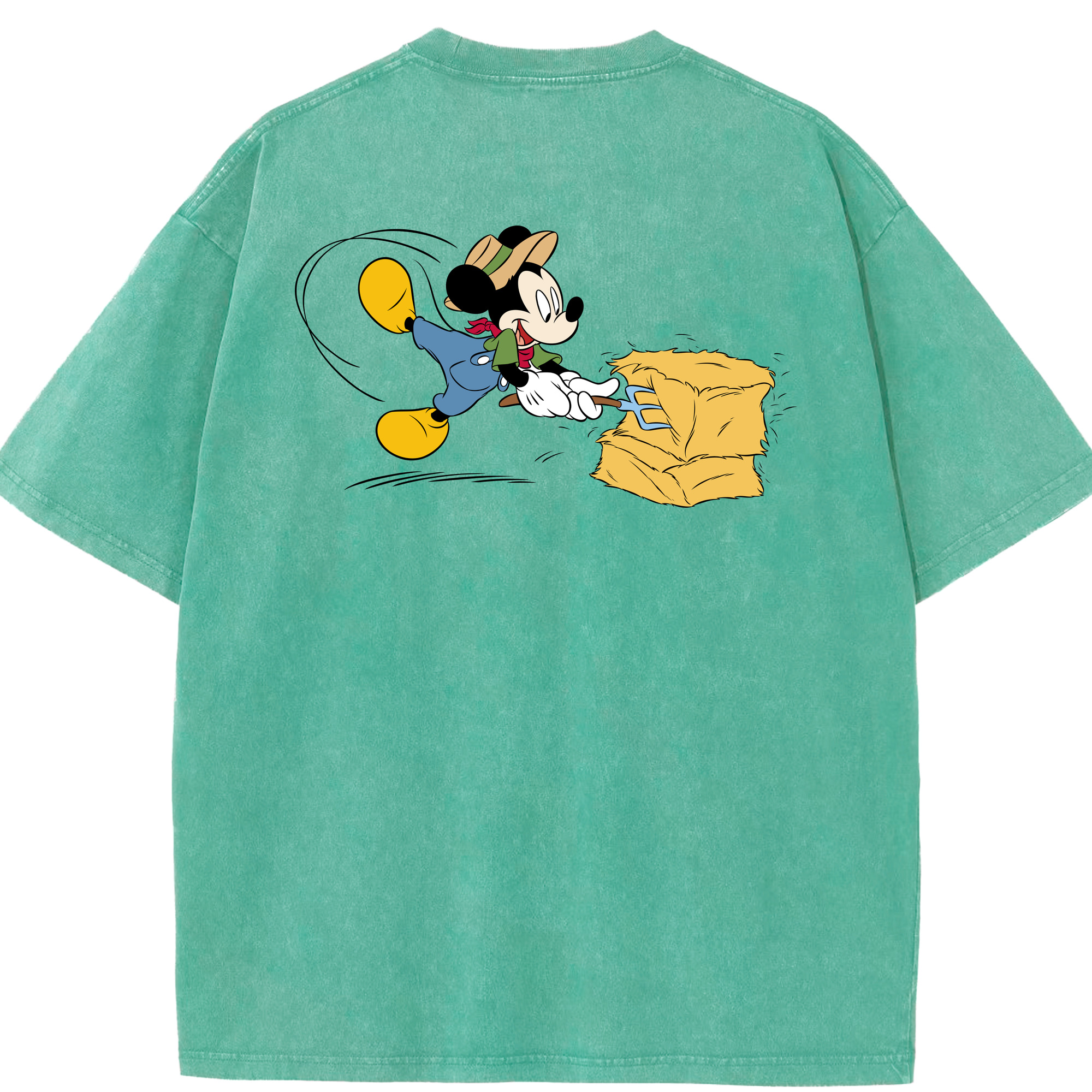 （画像用） ミッキーマウス Mickey Mouse 綿100% ヴィンテージ風 半袖Tシャツ（背面プリント）